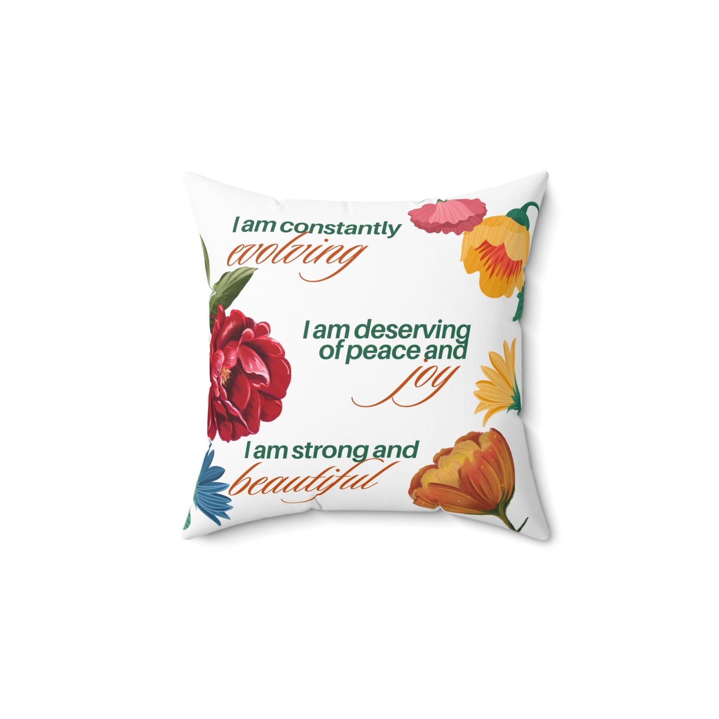 "I Am" Affirmation Pillow - (Fall Orange)